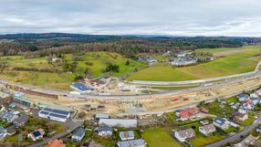 Ein Panoramafoto der B33-Baustelle Allensbach-Konstanz