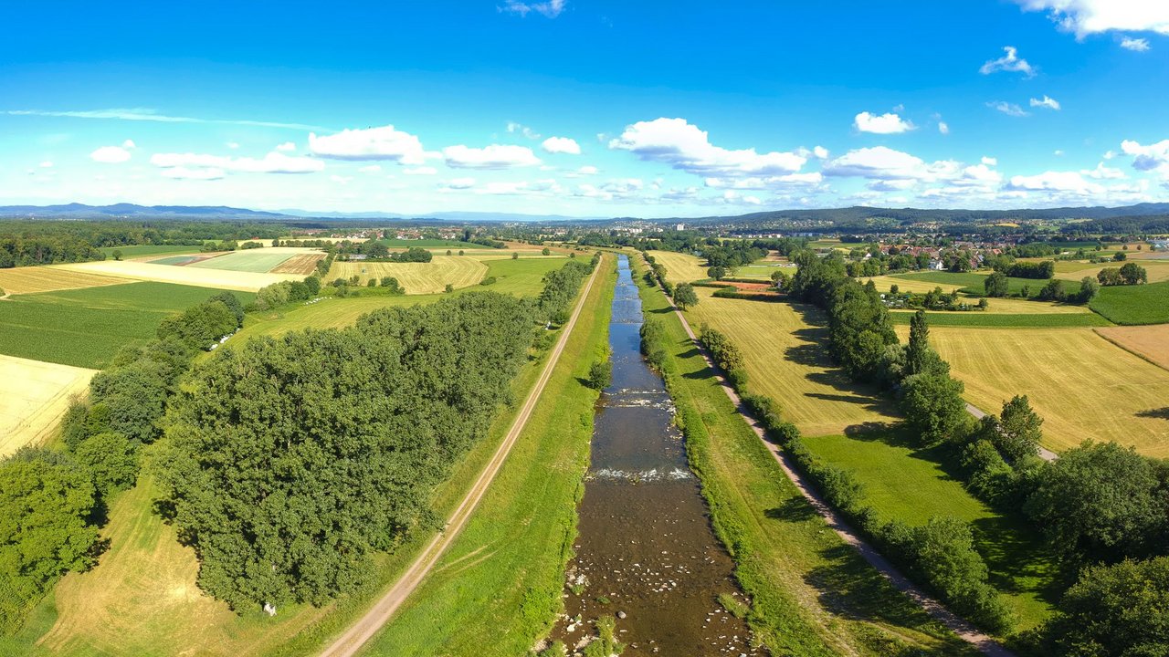 die Elz bei Wasser und Denzlingen