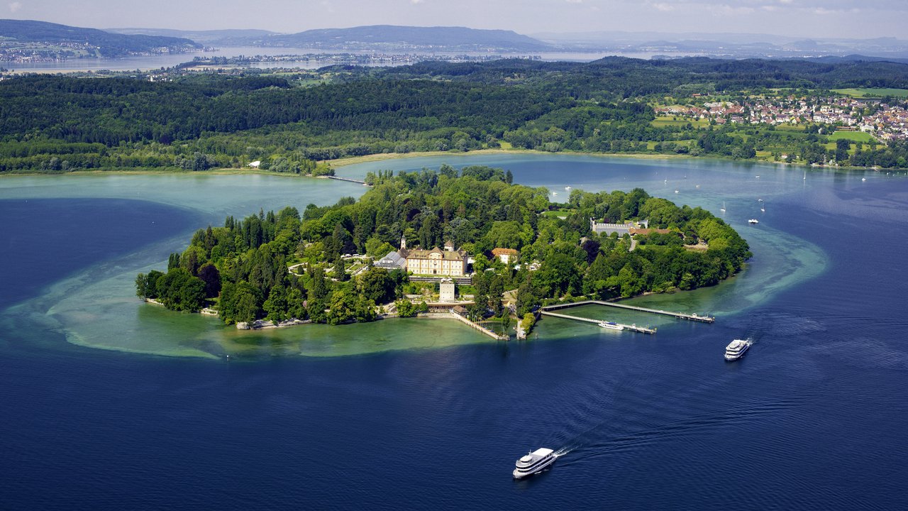 Insel Mainau mit der Drohne fotografiert