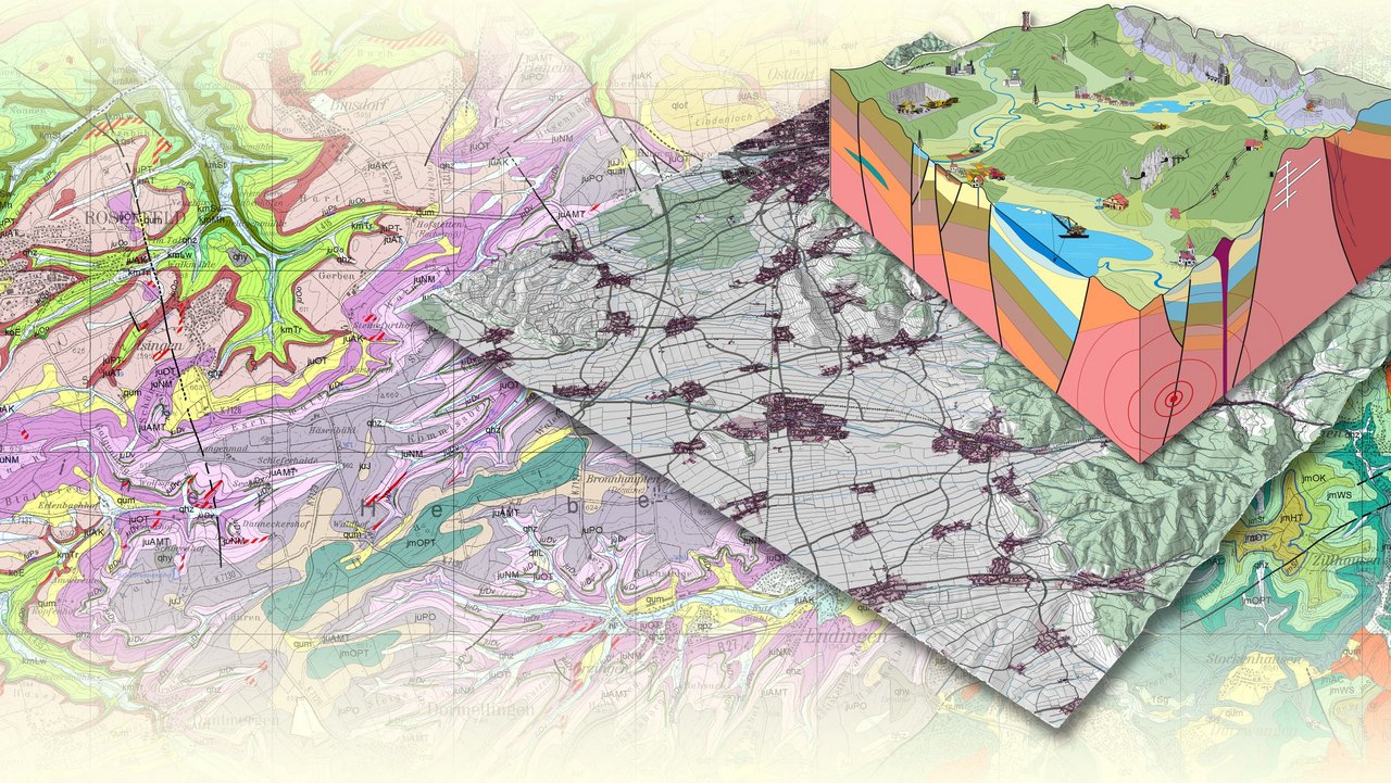 Das Bild zeigt ein Blockmodell des geowissenschaftlichen Landesservicezentrums