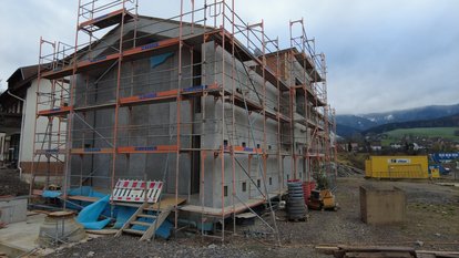 Baustelle des Tunnelbetriebsgebäudes