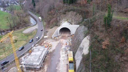 Luftaufnahme Tunneleingang