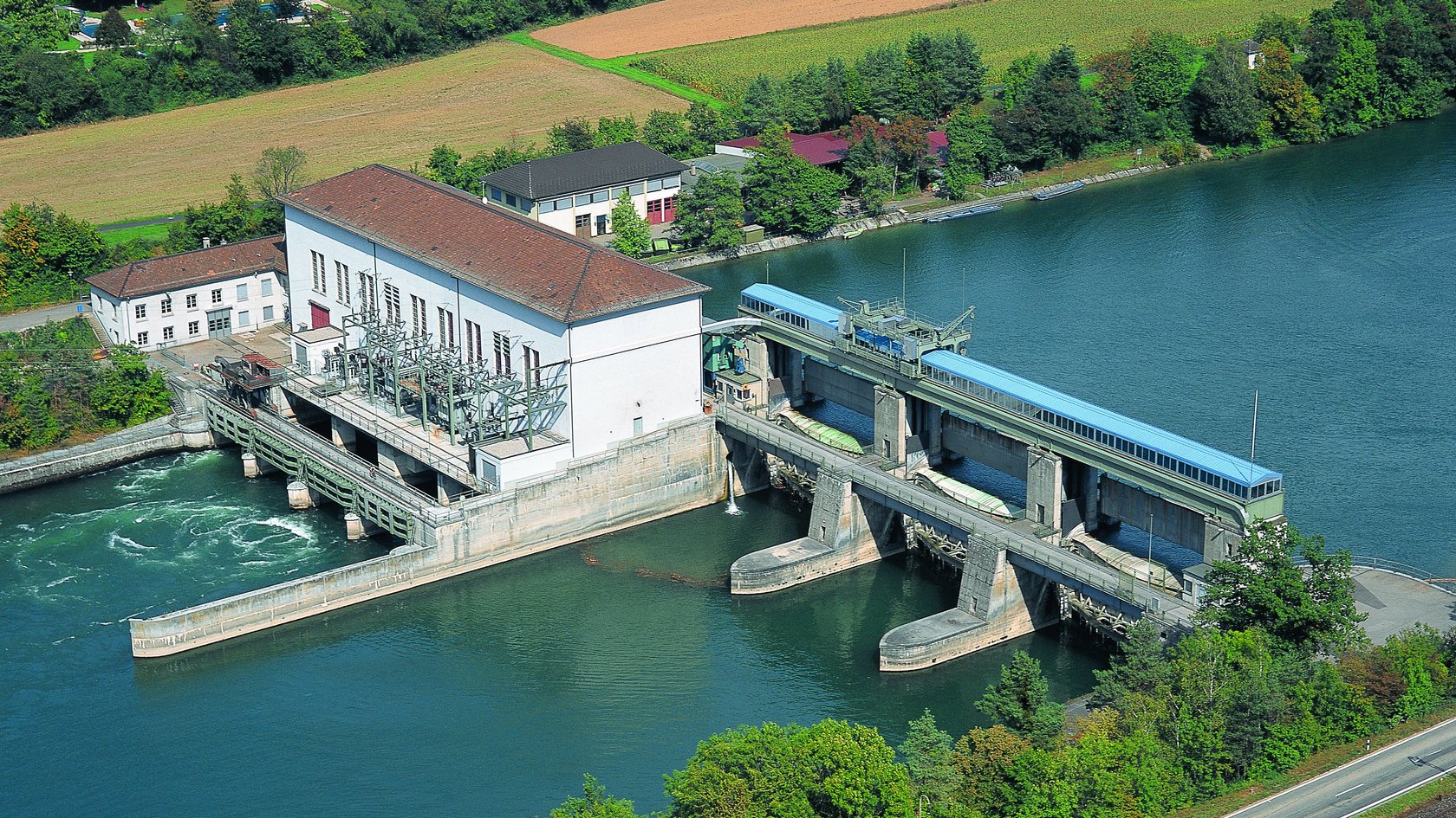 Kraftwerk Reckingen aus der Luft