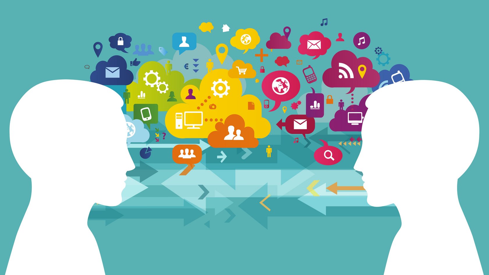 Illustration über verschiedene Kommunikationswege