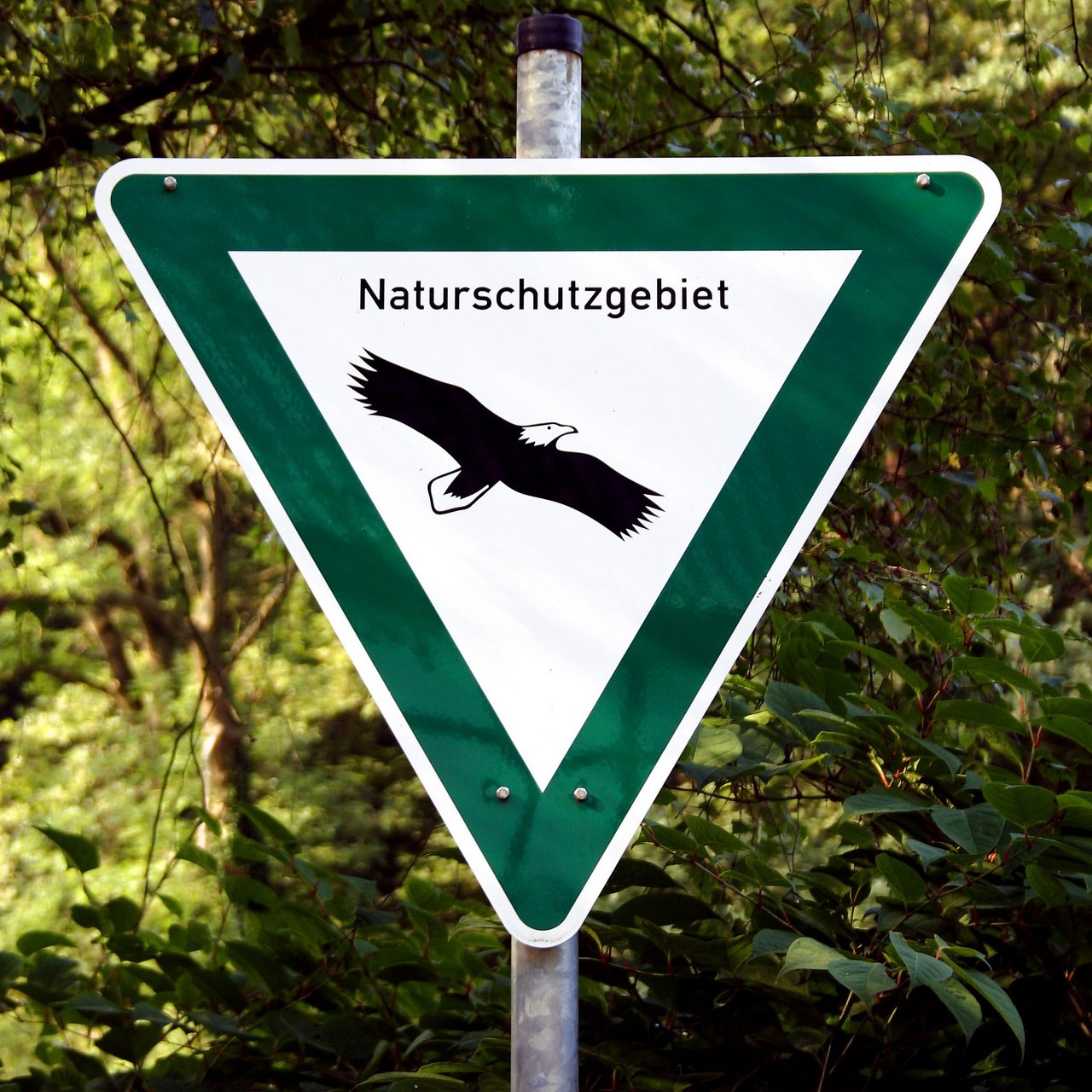 Naturschutzgebiet Schild mit der Aufschrift Naturschutzgebiet