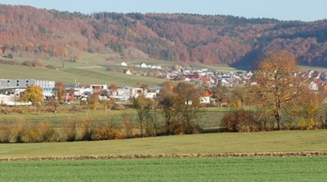B 14 Ortsumfahrung Spaichingen Balgheim Blick auf Spaichingen und Balgheim