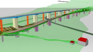 Zeichnung der Gauchachtalbrücke