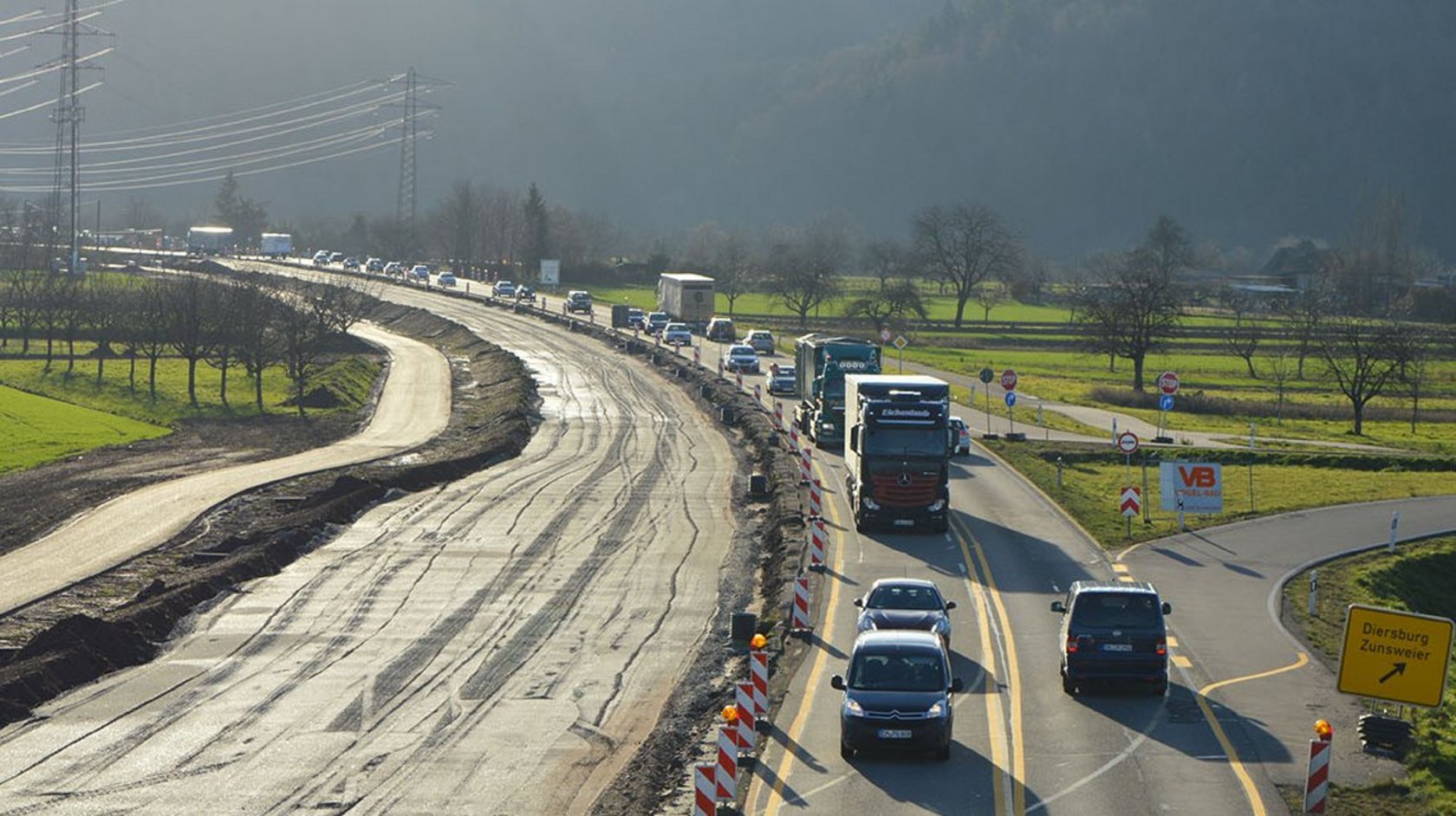 Eine Hauptverkehrsstraße in Offenburg