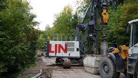 Die Bohrungen mit großem Gerät an der L 170 im September 2025