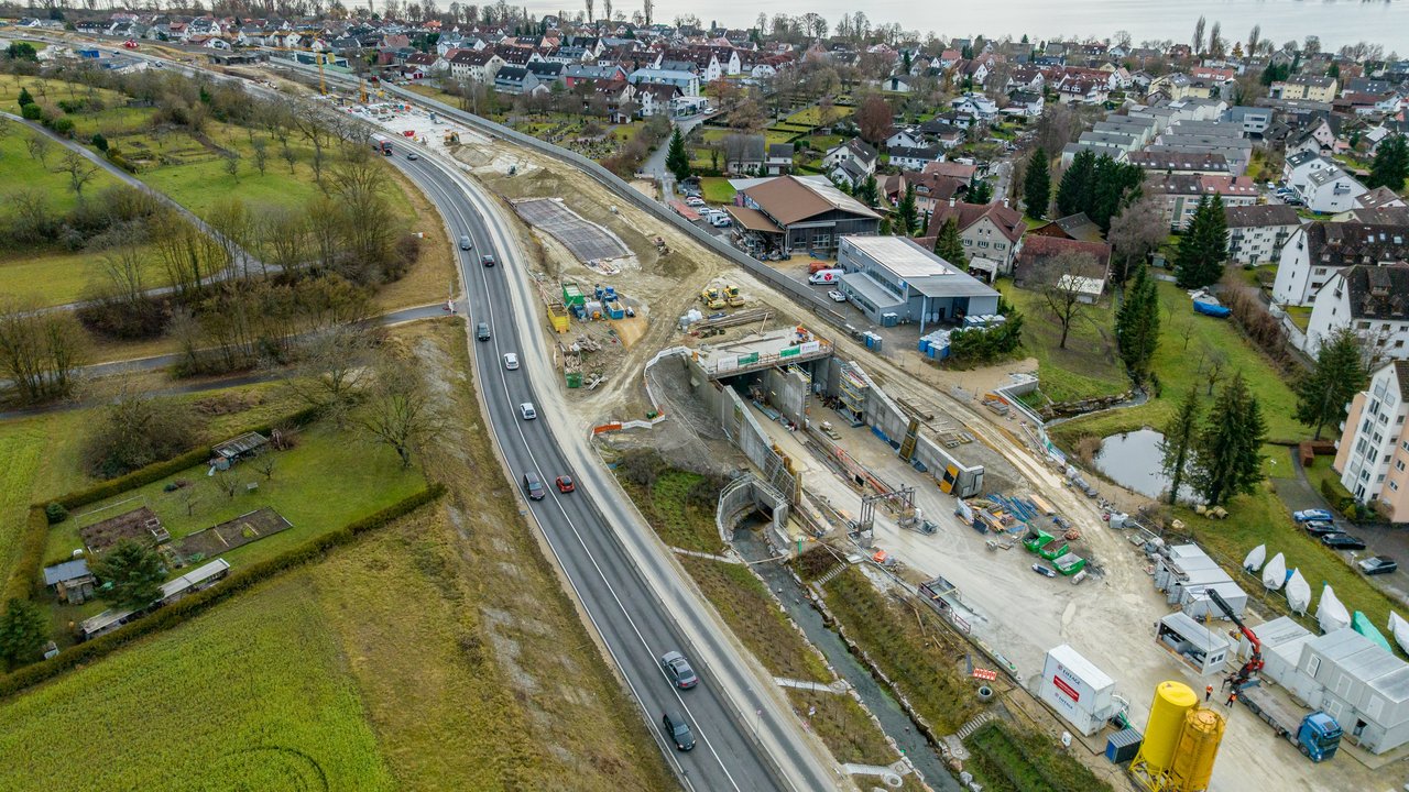 Die Baustelle des Tunnel Röhrenberg