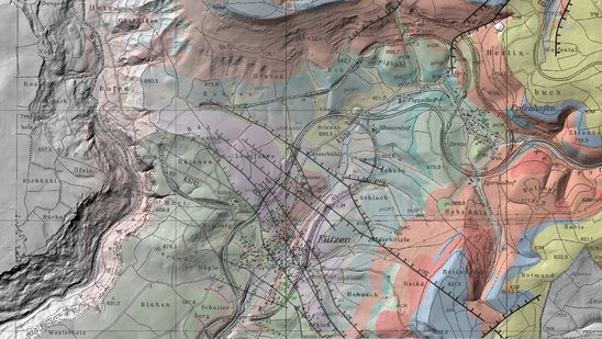 Das Bild zeigt eine karte der Landesgeologie