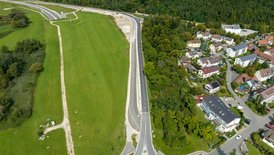Blick auf die Reichenauer Waldsiedlung, Baustelle L220