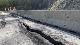 Absicherung für einen Fußweg