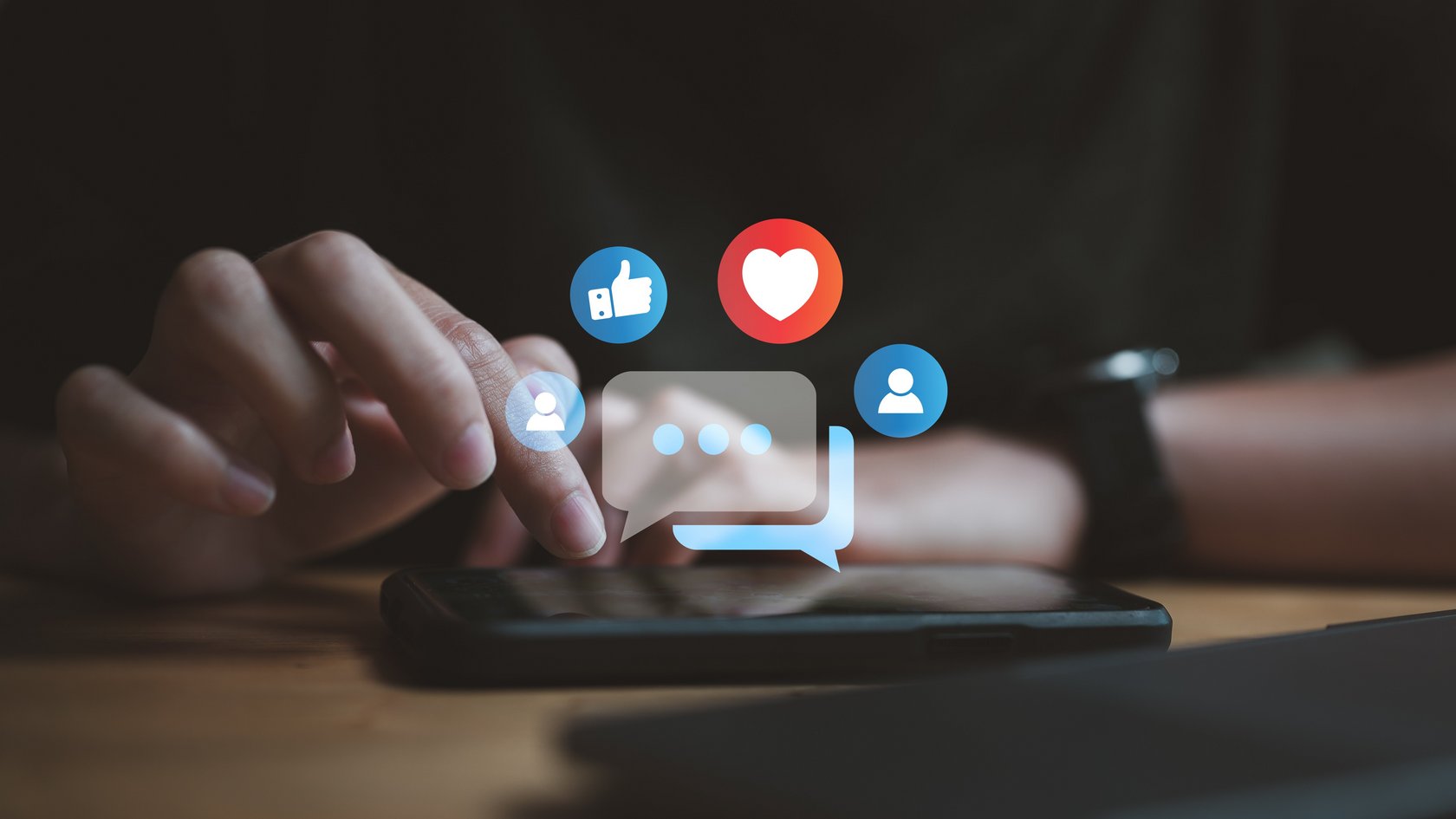 Looker Studio - soziale Medien Handy mit Icons von für soziale Medien